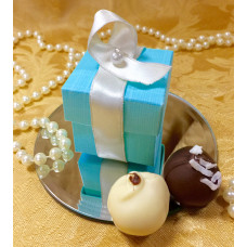 Cube Turquoise Box (Favor w/2truffles) 